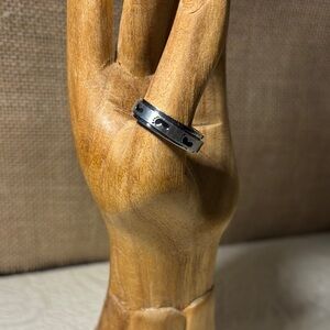 Black Silver Footprints 👣 Stainless Unisex Spinner Ring